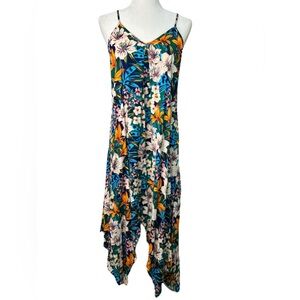 Chances R- Flowy Floral Print Handkerchief Maxi Summer Dress -‎ Women's Size XL
